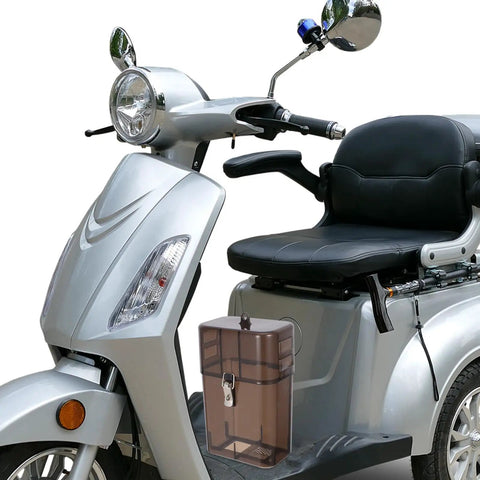 Heavy Duty Outdoor Ev Charger Socket Case Weatherproof Plug Protector Built Tough Rain Shield Box installed on electric scooter.