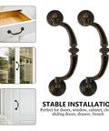 Vintage Zinc Alloy Cabinet Pull Handles 4 Pack for Furniture Doors and Drawers Antique Style Cupboard Grips