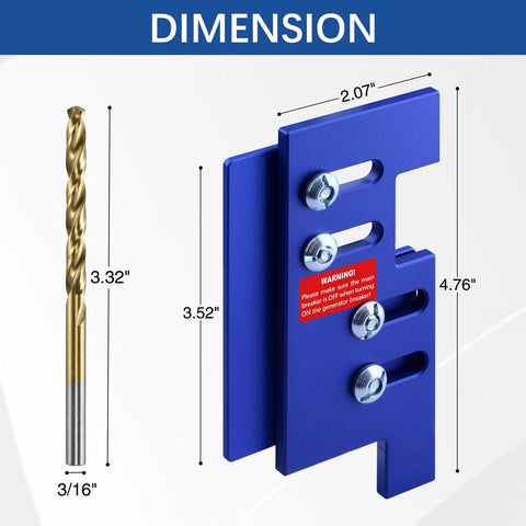 Dimensions of Generator Interlock Kit for Eaton Cutler Hammer BR Series Panels 150 to 200 Amp with drill bit.