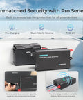 Badass 3000 Watt Pure Sine Wave Power Inverter shown with protective features on a boat, demonstrating dual-polarity reverse safety.