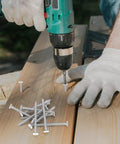 Drill driving 100 Pack White Head Wood Screws Size 10 X 1-3/4 Inch Stainless Steel Phillips Flat Head 304 A2 into wood