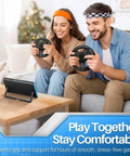 Couple playing with Switch 2 Steering Wheel Racing Accessory Kit For Mario Kart And Racing Games Dual Grip Handle Attachments