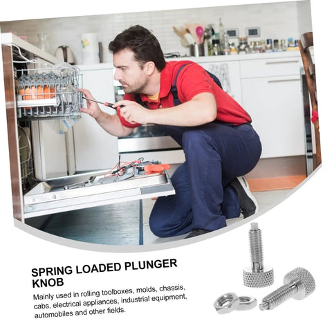 Heavy Duty Stainless Steel Retractable Spring Plunger Locking Indexing Pins For Toolboxes And Rolling Carts With Non Slip Knurled Handle during installation.