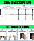 Solar Jellyfish Garden Lights Set Of 5 with size description and easy stake installation notes, waterproof outdoor use