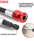 Close-up of Go-To Pro 2 Piece Quarter Inch Quick Release Bit Holder showing magnetic knurled grip and drill attachment