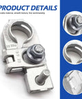Premium Built Tough Positive Battery Terminal Connector For Genesis G80 G90 2015 2020 Galvanized Copper close-up view with bolt details.
