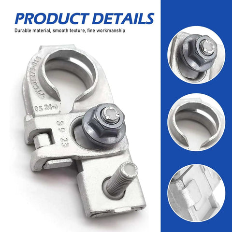 Premium Built Tough Positive Battery Terminal Connector For Genesis G80 G90 2015 2020 Galvanized Copper close-up view with bolt details.