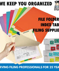 Holographic Aqua 2026 Year Labels For End Tab File Folders With Heavy Duty Adhesive USA Made Chart Stickers displayed in office setting