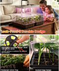 Family using Full Spectrum LED Grow Light Seed Starter Kit With 80 Cell Tray, 30W Heating Mat And Adjustable Dome indoors