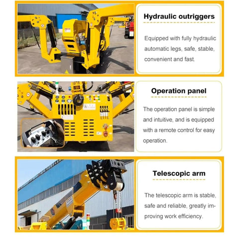 Heavy Duty Compact Crawler Crane Equipped With Hydraulic Telescopic Boom Handles Tight Job Sites And Indoor Installations Like A Boss Solid 10M 12M 15M Heavy Lift Rig with hydraulic outriggers and intuitive operation panel.