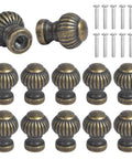 Solid Zinc Alloy Mini Cabinet Knobs Bronze Vintage Drawer Pulls Antique Style Hardware For Jewelry Box Dresser Cupboard 19Mm Height With Screws 12 Pack arranged in rows with screws