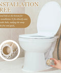 Killer 2 Pack Boho Knot Toilet Bolt Caps Ceramic Screw Covers Decor Bathroom Upgrades showing easy installation on toilet bolts.