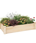 Wooden Raised Garden Bed 48 Inch Long By 24 Inch Wide By 10 Inch High Planter Box No Fuss Assembly for outdoor plants.
