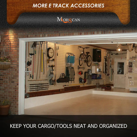 Heavy Duty 10 Pack E Track Tie Down Anchors Single Slot Anchor Points With Screws Grips Gear Tight On Flatbeds Pickup Trucks And Trailers Without A Sweat For Daily Grinds Or Open Road Cruises in a garage with tools organized.