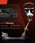 Side view: A-Premium steering column shaft with U-joint coupler, black metal for Ford F-150 and Expedition/Navigator.