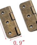 2 Inch Vintage Door Hinges Antique Bronze Iron Folding Butt Hinge With Screws For Cabinets Drawers Pack Of 12