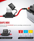 Beefy Heavy Duty Wiring Harness Kit 14 AWG with fuse holder, 12V 5 pin rocker switch, inline blade fuse for LED light bars.