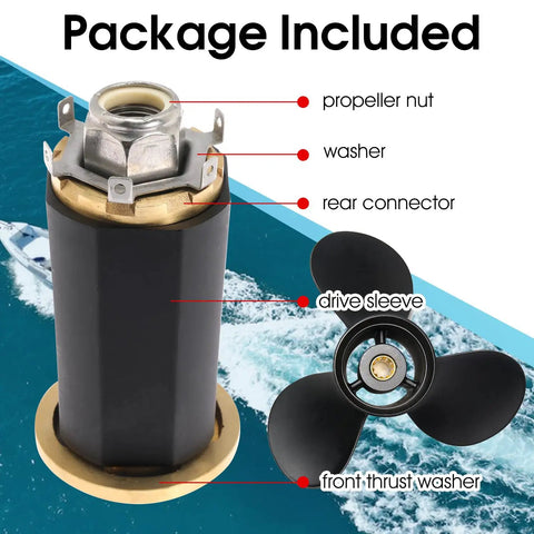 Hub Kit For Flo-Torq II Replacement 835257Q1 Fits Mercury 60-300 HP Outboards And Mercruiser Alpha Bravo One Drives Ready-To-Swap With Thrust Washer Drive Sleeve Aft Adapter Tab Washer Prop Nut