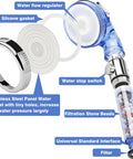 High Pressure Shower Head With Hose And Filtration Mineral Stone Beads For Strong Spray Water Saving RV Handheld Shower Sprayer