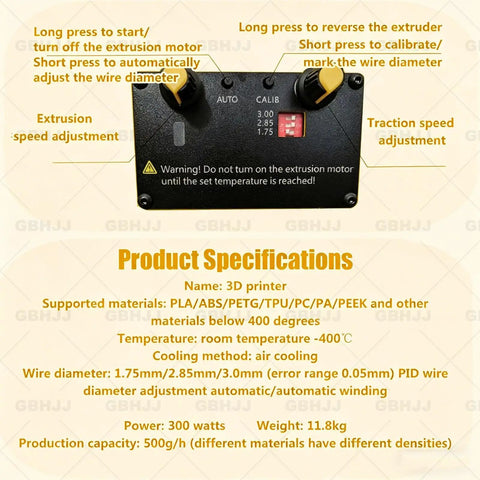 Desktop 3D Filament Extruder Recycler With Auto Coil Winding And Integrated Filament Holder For Hassle Free Resin Pellet Melting And Butter Smooth Continuous Output