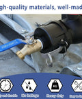 IBC Tote Hose Adapter Kit With 2 Inch Camlock Adapters For 275 And 330 Gallon Totes Includes 2 Coarse And 2 Fine Cam Groove Fittings Brass And Polypropylene Construction Converts To Three Quarter Inch Garden Hose Male Thread, installed on IBC tote