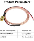 SMA Pigtail Cable Bare Wire Open End Coaxial RG316 For RF Test And Antenna Extension, PCB Welding Ready, 0.8M Each, 2 Pack