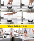 Glass Rinser Cup Washer For Sink Stainless Steel SUS 304 Kitchen Sink Accessory For Washing Baby Bottles, Wine Glasses
