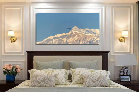 Epic Hang Gliders Over Snowy Nepal Peaks Wall Art 20x40 Inch Canvas Print for Living Room Bedroom Office Decor Ready To Hang