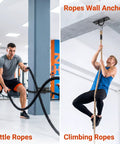 Heavy Duty Battle Rope Anchor Wall Mount Kit With Solid Iron Brackets Bolts For Gym Rigs and Suspension Cords in use.