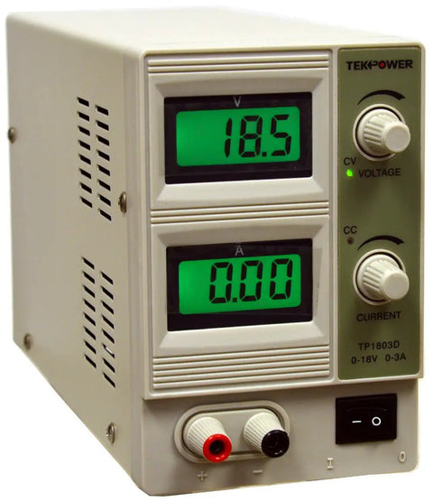 Beefy Lab Grade Variable DC Power Supply 0 To 18 Volts And 0 To 3 Amps with dual display and control knobs