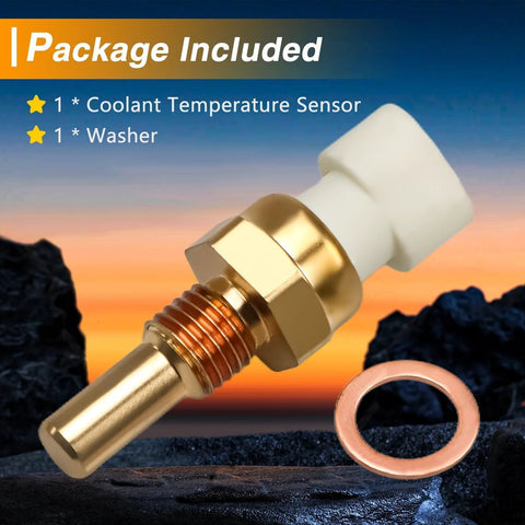 LQYLMY coolant temperature sensor and copper washer (1 each), brass threaded sensor with white connector