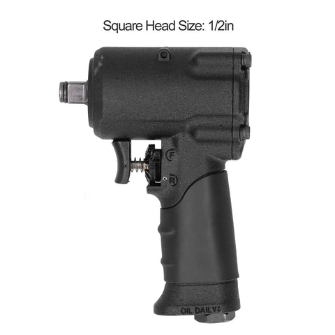 Heavy Duty One Quarter Inch Drive Pneumatic Impact Wrench Delivers Sick 610 Nm Torque for fast tire changes with 1/2 inch square head.