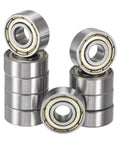 HiPicco R4AZZ miniature deep groove ball bearings, chrome steel, double shield, 1/4-in ID x 3/4-in OD, 10 pcs