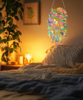Twin Pack Hummingbird Dream Catcher Diamond Painting Kit For Adults with vibrant hanging suncatcher illuminating a bedroom