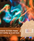 Color Changing Fire Packets For Fire Pit Ten Pack Of Colorful Flames For Outdoor Pits With Blue Green Purple And Yellow Hues