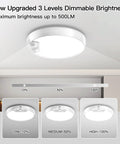 Upgraded 8000mAh Rechargeable Ceiling Light With Remote Wireless Motion Sensor LED Fixture for bathroom and closet