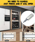 Heavy Duty Pocket Door Hardware Kit With DIY Friendly Hidden Sliding System shown installed on kitchen cabinetry