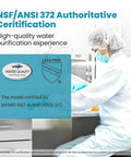 Lab technician performing test for ZeroWater Compatible Water Filter Pitcher And Dispenser Multi Stage System certified NSF ANSI 372