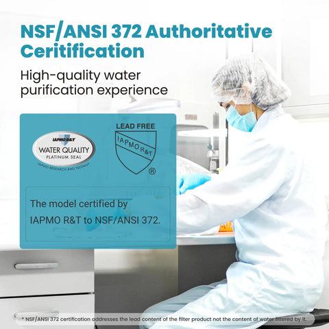 Lab technician performing test for ZeroWater Compatible Water Filter Pitcher And Dispenser Multi Stage System certified NSF ANSI 372