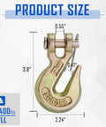 Front view of SPARKWHIZ 5/16 in clevis grab hook, forged steel, 5400 lb WLL, 10-pack