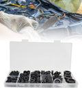 170-Piece Rubber Grommets Kit With Divided Organizer For Auto, Plumbing and PC Builds, flexible eyelets displayed.