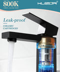 Single Hole Matte Black Bathroom Faucet With No Fuss One Handle Pop Up Drain 304 Stainless Steel Drip Free Ceramic Cartridge