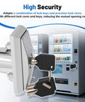 Heavy Duty Aluminum Alloy Vending Machine Lock With Keys And T Handle For Candy Snack Soda Machines Chrome Plated Surface Rust Resistant Tamper Proof Tubular Design With Central Receiver Durable Industrial Grade Lock Kit
