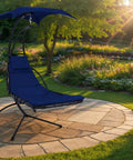 Outdoor Swing Chaise Lounge Cushion And Canopy Set For Patio Furniture Hanging Hammock Chair Pad on stone patio