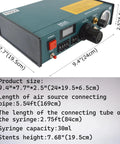 110V Semi Automatic Glue Dispenser with Digital Display 983A showing dimensions and specifications for electronics assembly