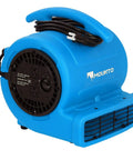Blue two-speed 1/4 HP 1000 CFM air mover for carpet drying and floor cooling with heavy-duty copper motor and roto mold housing.