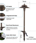 Low Voltage Landscape Lighting Kit 12V LED Pathway Lights With Five Color Options 5W Per Light Bronze Finish Modern Super Bright