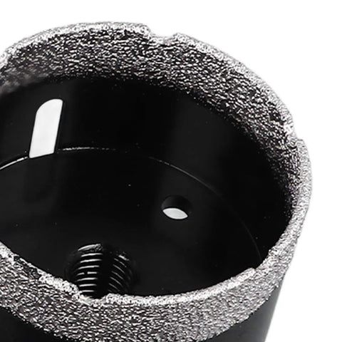 Kickstart Your DIY Project With This Awesome 8-Pc Grit Hole Saw Kit Designed For Drilling Marble Glass Ceramic Tiles And Concrete With Sharp Diamond Tips That Make Hard Work Easy Peasy, close-up 20-68mm diamond grit hole saw