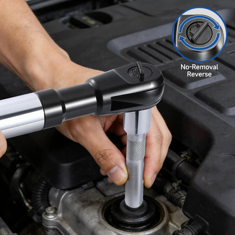 Pro Grade Half Inch Offset Extension Wrench For Impact Tools And Tight Spaces shown in engine bay use