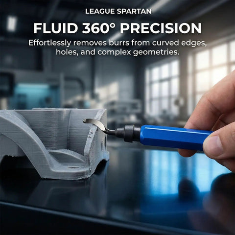Using Pro Grade Deburring Tool Kit With 20 High Speed Blades For Metal Resin Copper Plastic PVC Pipes And 3D Printing on part